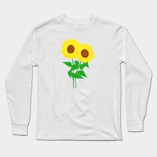 Sunflower Duo (White Background) Long Sleeve T-Shirt